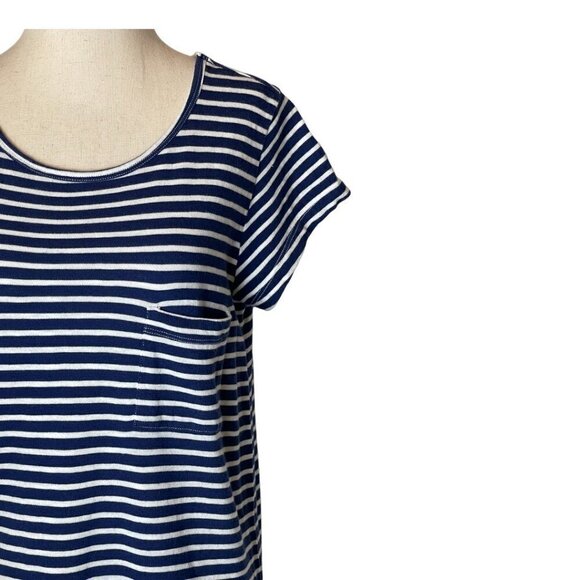 Joie Blue And White Striped Cotton‎ Short Sleeve Pullover Mini T Shirt Dress S - Picture 4 of 7